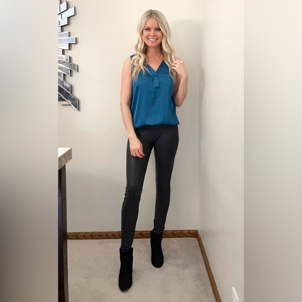 Silk satin v-neck tank top blouse
